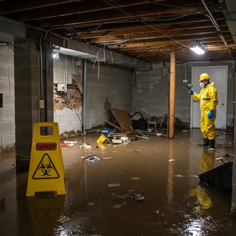 Flooded Basement Electrical Hazard in Tangelo Park, FL Property